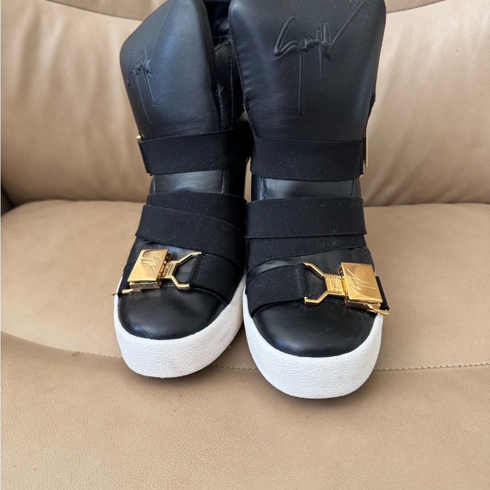 Giuseppe Zanotti wedge sneakers black and gold - Picture 6 of 7